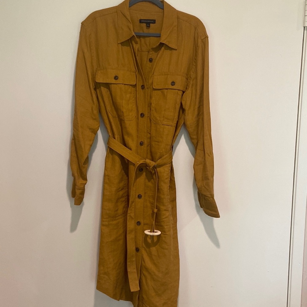 Banana Republic Linen Safari Shirt Dress